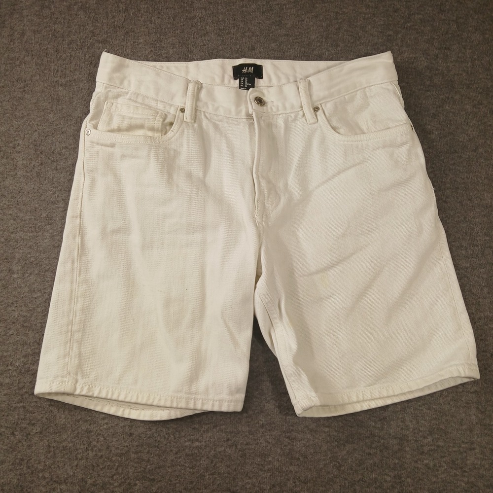 H&M Denim‎ Shorts Mens 30 White Cotton 5-Pocket Twill PN 03988714